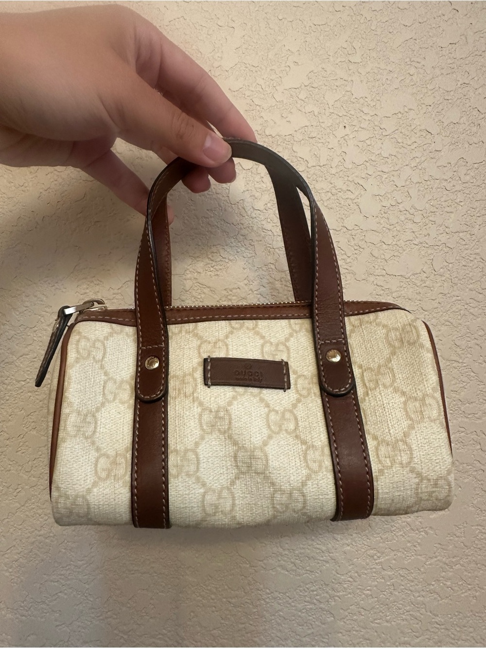 Gucci Coated Canvas Mini Boston Bag - COA Included